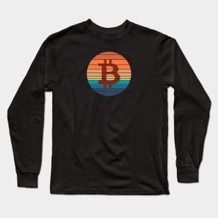 Bitcoin Retrowave Long Sleeve T-Shirt